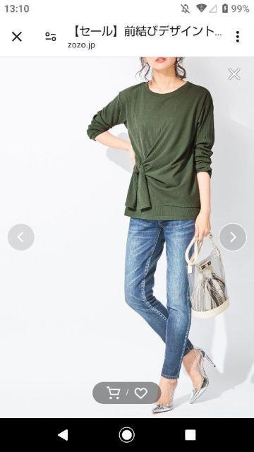 【定価4620円】alotta 前結びリボンニットトップス カーキ サイズLL < 女性ファッション  【定価4620円】alotta 前結びリボンニットトップス カーキ サイズLL  < 女性ファッションの