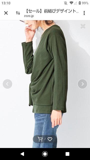 【定価4620円】alotta 前結びリボンニットトップス カーキ サイズLL < 女性ファッション  【定価4620円】alotta 前結びリボンニットトップス カーキ サイズLL < 女性ファッションの