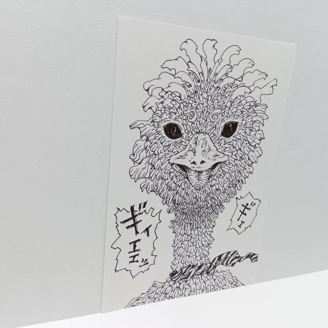 オリジナルイラスト 手描きイラスト 鳥 ハンドメイド 絵 モノクロ 白黒 アート 原画 自作 アナログ illustration < アニメ/コミック/キャラクター  オリジナルイラスト 手描きイラスト 鳥 ハンドメイド 絵 モノクロ 白黒 アート 原画 自作 アナログ illustration < アニメ/コミック/キャラクターの