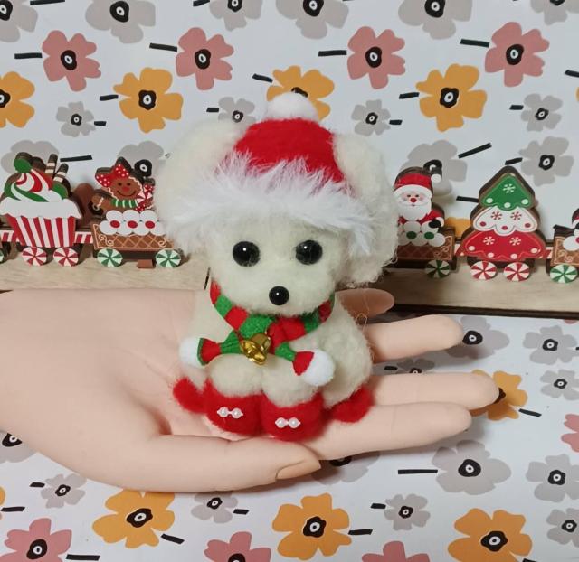 クリスマス帽子が似合うマルチーズ 羊毛フェルト < ペット/手芸/園芸 クリスマス帽子が似合うマルチーズ 羊毛フェルト < ペット/手芸/園芸の