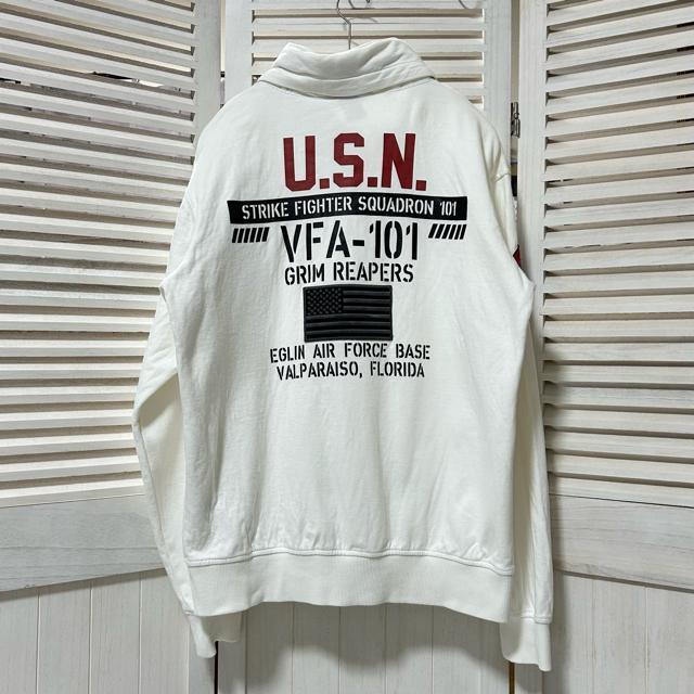 AVIREX アヴィレックス スタンドジップ スウェット VFA-101 L < ブランド AVIREX アヴィレックス スタンドジップ スウェット VFA-101 L < ブランドの