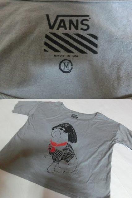 USA製アメカジ★VANS★バンズゆったり作り DOGプリントT US M 灰 < 女性ファッション  USA製アメカジ★VANS★バンズゆったり作り DOGプリントT US M 灰 < 女性ファッションの