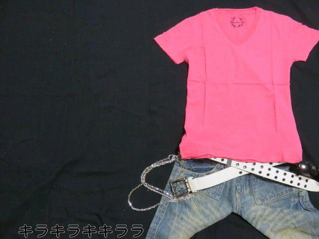 【MIDAS】《New》カジュアル★無地*VネックTeeシャツ<ピンクL> < ブランド 【MIDAS】《New》カジュアル★無地*VネックTeeシャツ<ピンクL> < ブランドの