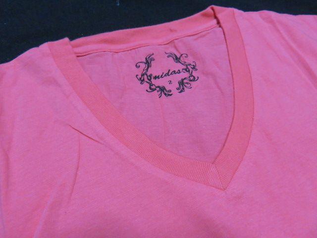 【MIDAS】《New》カジュアル★無地*VネックTeeシャツ<ピンクL> < ブランド 【MIDAS】《New》カジュアル★無地*VネックTeeシャツ<ピンクL> < ブランドの