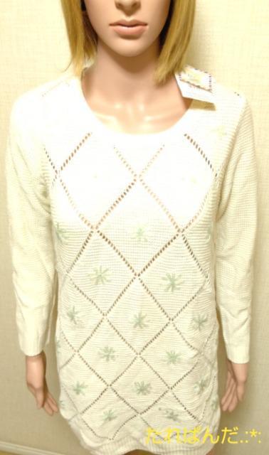 新品タグ付☆FREES MART☆綺麗な刺繍透かしニットワンピW140 < ブランド  新品タグ付☆FREES MART☆綺麗な刺繍透かしニットワンピW140 < ブランドの