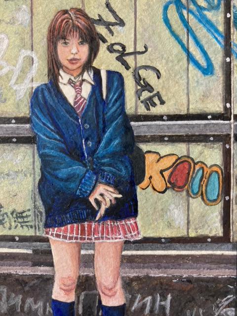 絵画 水彩画 ガッシュ水彩・透明水彩『女子高生』新品・真作保証 原画 < ホビー 絵画 水彩画 ガッシュ水彩・透明水彩『女子高生』新品・真作保証 原画 < ホビーの