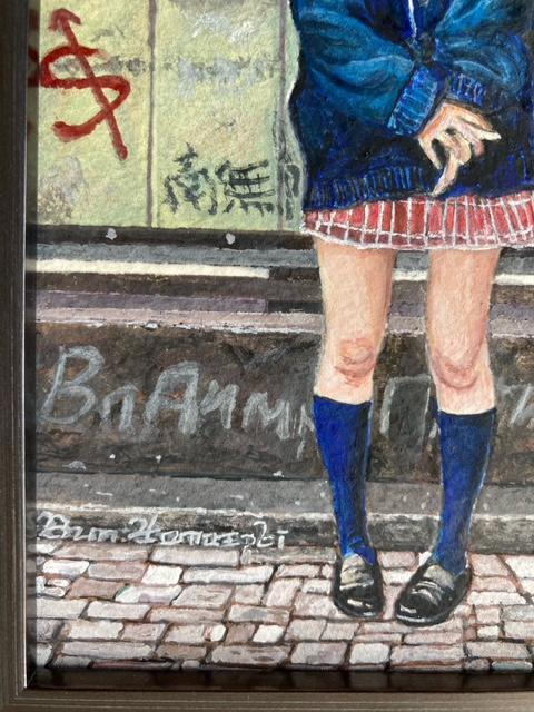 絵画 水彩画 ガッシュ水彩・透明水彩『女子高生』新品・真作保証 原画 < ホビー 絵画 水彩画 ガッシュ水彩・透明水彩『女子高生』新品・真作保証 原画 < ホビーの