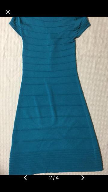 37.シトラスノーツ☆ひざ丈ワンピース☆ブルーグリーン系☆サイズS < 女性ファッション  37.シトラスノーツ☆ひざ丈ワンピース☆ブルーグリーン系☆サイズS < 女性ファッションの