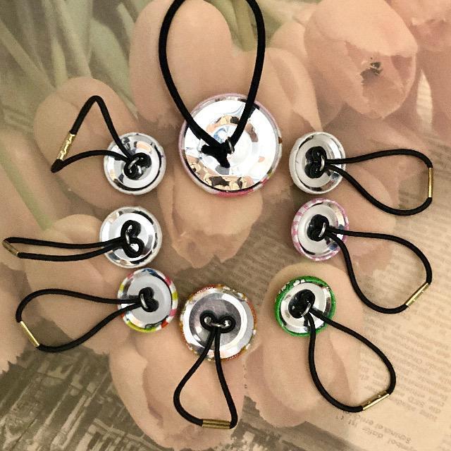 ハンドメイド♪くるみボタンのヘアゴム8個セット < 女性ファッション  ハンドメイド♪くるみボタンのヘアゴム8個セット < 女性ファッションの