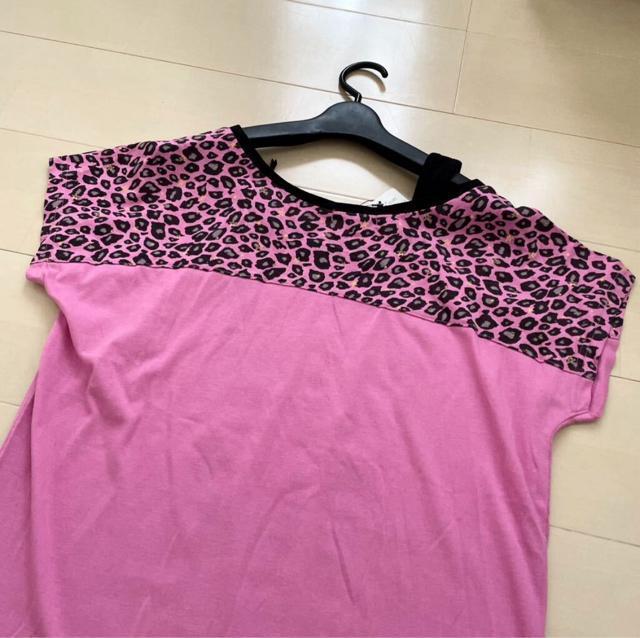 新品 PINK latte プルオーバー レオパード半袖Tシャツ < ブランド  新品 PINK latte プルオーバー レオパード半袖Tシャツ < ブランドの