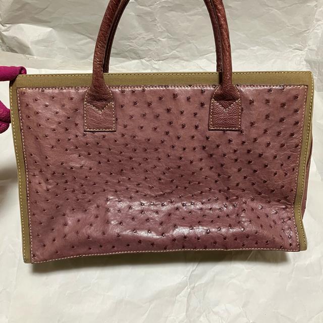 【ヴィンテージ】【ノーブランド扱い】 オーストリッチ / レザー トートバッグ < 女性ファッション  【ヴィンテージ】【ノーブランド扱い】 オーストリッチ / レザー トートバッグ < 女性ファッションの