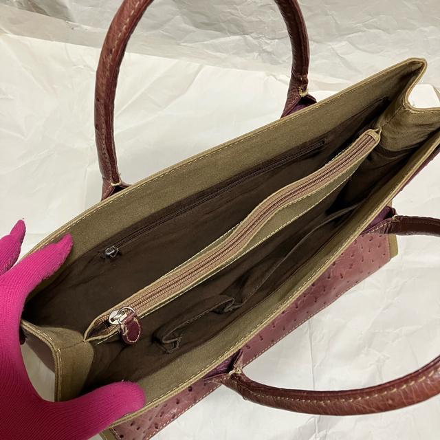 【ヴィンテージ】【ノーブランド扱い】 オーストリッチ / レザー トートバッグ < 女性ファッション  【ヴィンテージ】【ノーブランド扱い】 オーストリッチ / レザー トートバッグ < 女性ファッションの