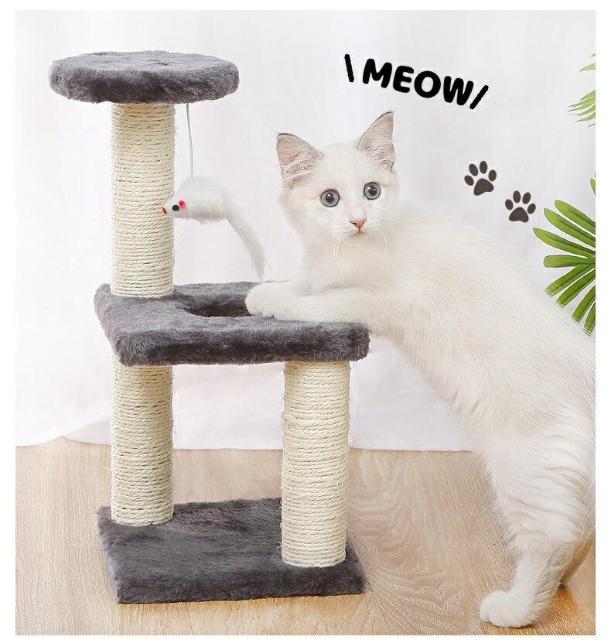 ★コンパクト★ キャットタワー ふかふか 簡単組立 3段 爪研ぎ グレー < ペット/手芸/園芸  ★コンパクト★ キャットタワー ふかふか 簡単組立 3段 爪研ぎ グレー < ペット/手芸/園芸の
