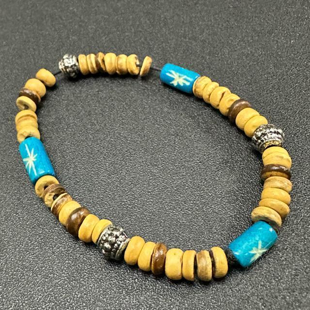 【SAAD】ホワイトハーツ/ウッド ゴムブレスレット 2点セット < 男性アクセサリー/時計 【SAAD】ホワイトハーツ/ウッド ゴムブレスレット 2点セット < 男性アクセサリー/時計の