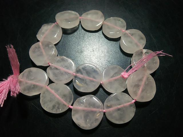 天然石★ローズクォーツ コイン 半連 < 女性アクセサリー/時計 天然石★ローズクォーツ コイン 半連 < 女性アクセサリー/時計の