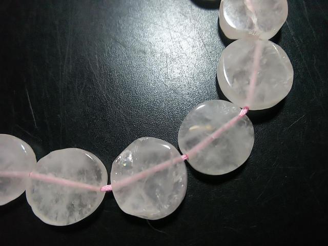 天然石★ローズクォーツ コイン 半連 < 女性アクセサリー/時計 天然石★ローズクォーツ コイン 半連 < 女性アクセサリー/時計の
