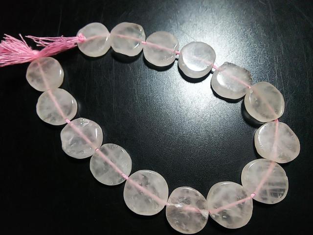 天然石★ローズクォーツ コイン 半連 < 女性アクセサリー/時計 天然石★ローズクォーツ コイン 半連 < 女性アクセサリー/時計の