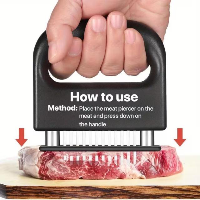 超お買い得890円★ミートテンダイザー ツール - 48本ステンレスニードルブレード&ロック付き - ステーキ、牛肉、豚肉 < インテリア/ライフ 超お買い得890円★ミートテンダイザー ツール - 48本ステンレスニードルブレード&ロック付き - ステーキ、牛肉、豚肉 < インテリア/ライフの