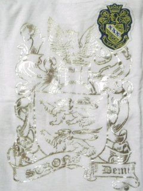 【BLACK LABEL】《New》ゴールド箔★エンブレムワッペン付*ロンTee<ホワイトM> < 男性ファッション  【BLACK LABEL】《New》ゴールド箔★エンブレムワッペン付*ロンTee<ホワイトM> < 男性ファッションの