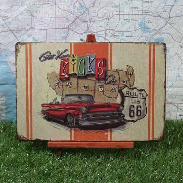 新品【ブリキ看板】ROUTE66/ルート66 Got Your Kicks on < ホビー  新品【ブリキ看板】ROUTE66/ルート66 Got Your Kicks on  < ホビーの
