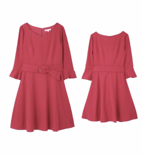 プロポーションPBD〓デートパーティー七分袖ワンピースドレス〓赤(L)新品〓 < ブランド プロポーションPBD〓デートパーティー七分袖ワンピースドレス〓赤(L)新品〓 < ブランドの