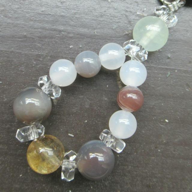 シトリンxボツワナアゲートxカルセドニーxプレナイトストラップ 天然石 < 女性ファッション シトリンxボツワナアゲートxカルセドニーxプレナイトストラップ 天然石 < 女性ファッションの