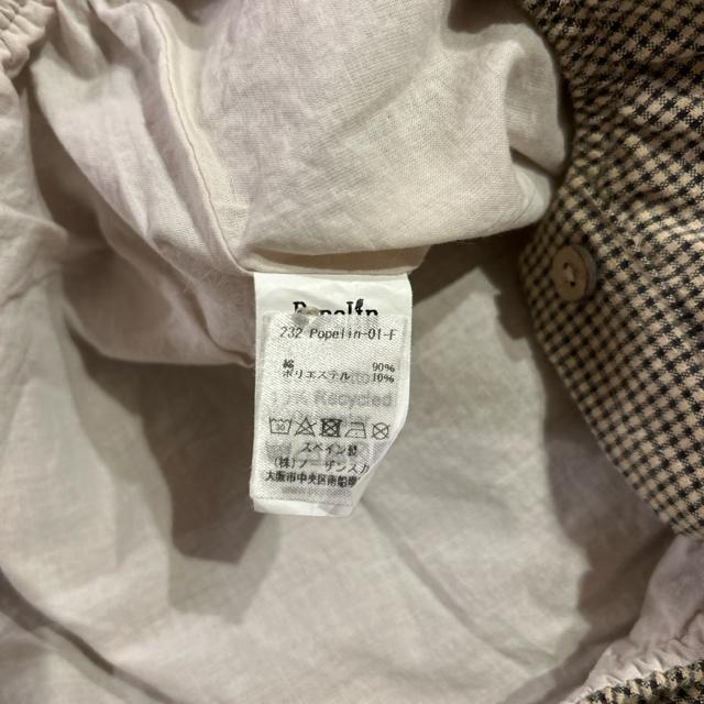 Popelinチェック柄 ロンパース 花刺繍付き襟 18-24m < キッズ/ベビー  Popelinチェック柄 ロンパース 花刺繍付き襟 18-24m < キッズ/ベビーの