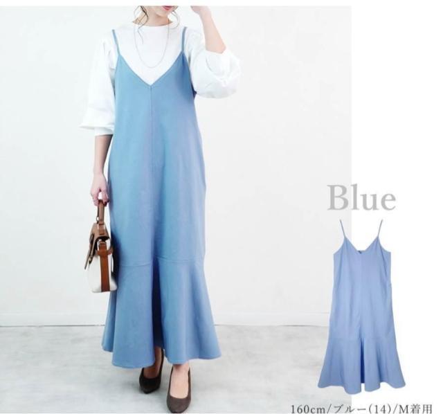 ◆新品◆デニム風マキシ丈キャミワンピース◆ライトブルー◆ストレッチ素材◆大きめL < 女性ファッション  ◆新品◆デニム風マキシ丈キャミワンピース◆ライトブルー◆ストレッチ素材◆大きめL  < 女性ファッションの