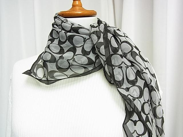 500円スタ★正規品 美品 COACH コーチ シルク100% CC柄 シグネチャー スカーフ ブラック グレー モノトーン < ブランド 500円スタ★正規品 美品 COACH コーチ シルク100% CC柄 シグネチャー スカーフ ブラック グレー モノトーン < ブランドの