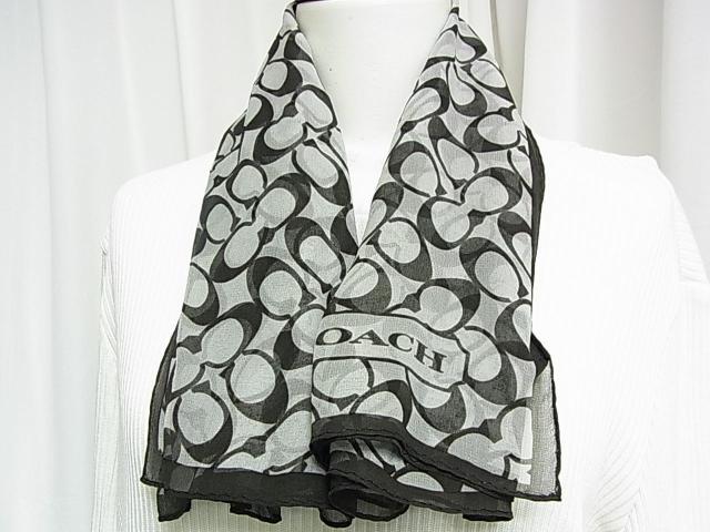 500円スタ★正規品 美品 COACH コーチ シルク100% CC柄 シグネチャー スカーフ ブラック グレー モノトーン < ブランド 500円スタ★正規品 美品 COACH コーチ シルク100% CC柄 シグネチャー スカーフ ブラック グレー モノトーン < ブランドの