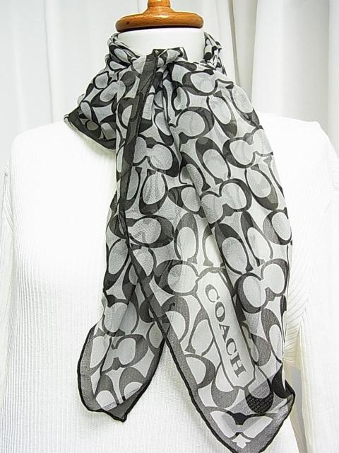 500円スタ★正規品 美品 COACH コーチ シルク100% CC柄 シグネチャー スカーフ ブラック グレー モノトーン < ブランド 500円スタ★正規品 美品 COACH コーチ シルク100% CC柄 シグネチャー スカーフ ブラック グレー モノトーン < ブランドの