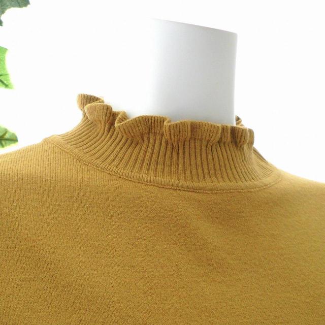 新品 9474 ML フリル ハイネック ニット セーター 秋 冬 くすみマスタード メロウフリル もっちもち ストレッチ < 女性ファッション 新品 9474 ML フリル ハイネック ニット セーター 秋 冬 くすみマスタード メロウフリル もっちもち ストレッチ < 女性ファッションの