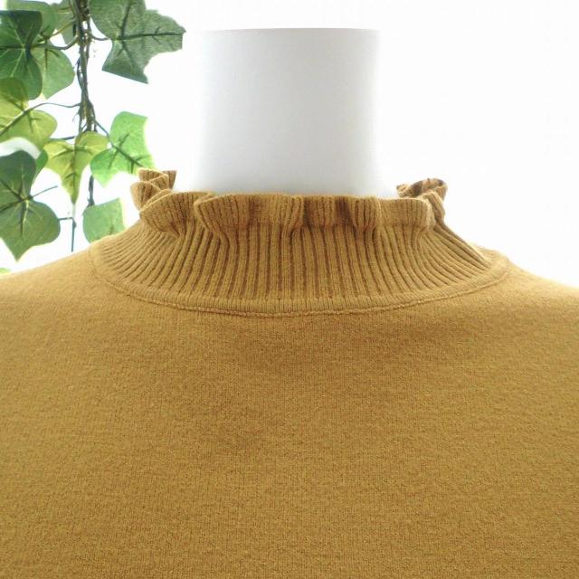 新品 9474 ML フリル ハイネック ニット セーター 秋 冬 くすみマスタード メロウフリル もっちもち ストレッチ < 女性ファッション 新品 9474 ML フリル ハイネック ニット セーター 秋 冬 くすみマスタード メロウフリル もっちもち ストレッチ < 女性ファッションの