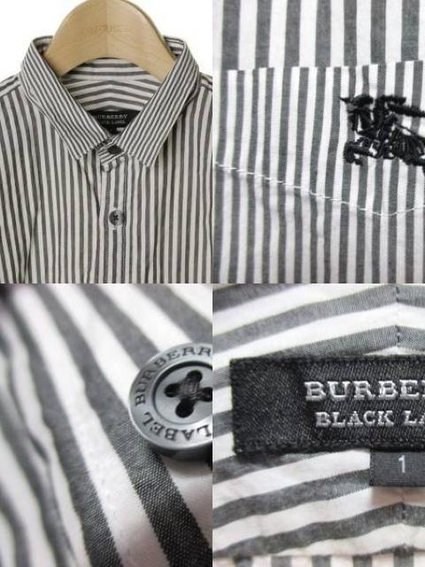 ☆バーバリーブラックレーベル ストライプ 長袖シャツ/メンズ/1(S) < ブランド ☆バーバリーブラックレーベル ストライプ 長袖シャツ/メンズ/1(S) < ブランドの