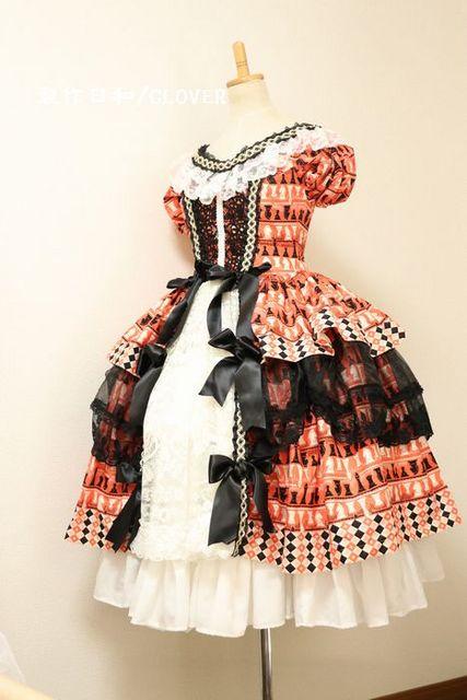 オレンジ×黒 チェス柄ミドル丈ドレス Mサイズ < 女性ファッション  オレンジ×黒 チェス柄ミドル丈ドレス Mサイズ < 女性ファッションの