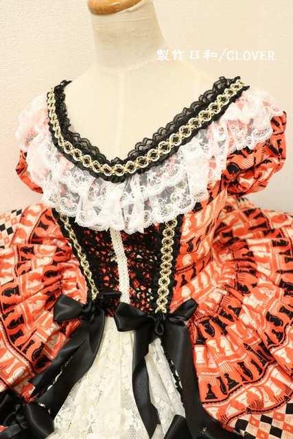 オレンジ×黒 チェス柄ミドル丈ドレス Mサイズ < 女性ファッション  オレンジ×黒 チェス柄ミドル丈ドレス Mサイズ < 女性ファッションの