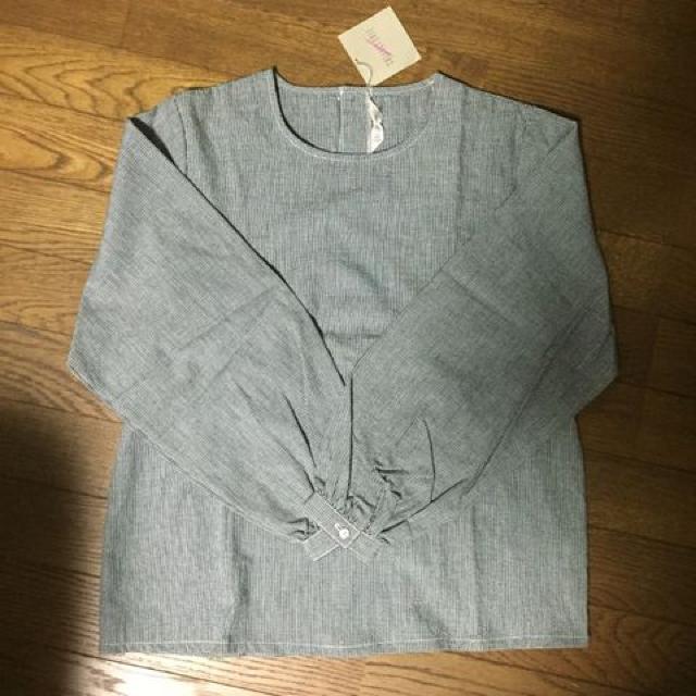 バックボタン ふんわりブラウス 細かいチェック 日本製 < 女性ファッション  バックボタン ふんわりブラウス 細かいチェック 日本製  < 女性ファッションの