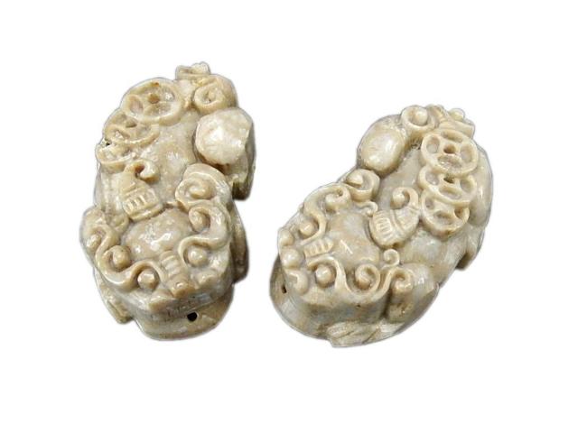 菊花石化石天然石金銭三枚ヒキュウ彫刻品置物ペンダントトップ風水物縁起物 < インテリア/ライフ  菊花石化石天然石金銭三枚ヒキュウ彫刻品置物ペンダントトップ風水物縁起物  < インテリア/ライフの