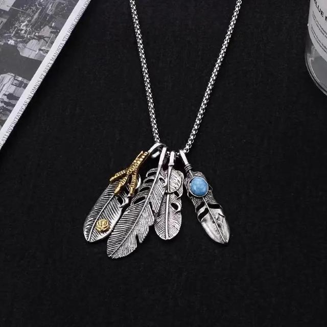 爆ヤス価格590円★4個のファッションエクスプローシブフェザーネックレス、メンズトレンディなホップストリートペンダント < 男性アクセサリー/時計  爆ヤス価格590円★4個のファッションエクスプローシブフェザーネックレス、メンズトレンディなホップストリートペンダント  < 男性アクセサリー/時計の