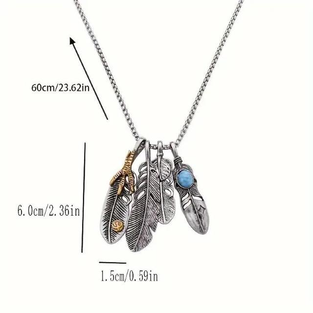 爆ヤス価格590円★4個のファッションエクスプローシブフェザーネックレス、メンズトレンディなホップストリートペンダント < 男性アクセサリー/時計  爆ヤス価格590円★4個のファッションエクスプローシブフェザーネックレス、メンズトレンディなホップストリートペンダント < 男性アクセサリー/時計の