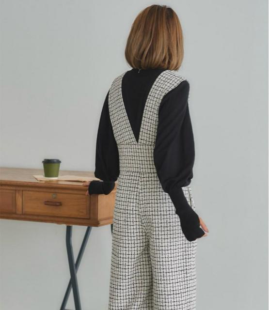 新品☆titivate(ティティベイト)ハイウエストツイードオールインワン/サロペット☆ < ブランド 新品☆titivate(ティティベイト)ハイウエストツイードオールインワン/サロペット☆ < ブランドの