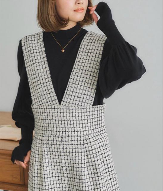 新品☆titivate(ティティベイト)ハイウエストツイードオールインワン/サロペット☆ < ブランド 新品☆titivate(ティティベイト)ハイウエストツイードオールインワン/サロペット☆ < ブランドの