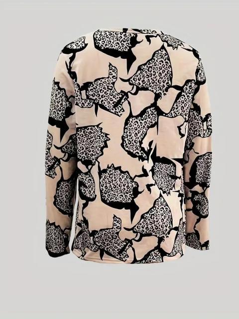 超お買い得1690円★抽象的なグラフィック プリント ジップ フロント T シャツ、春と秋 USAサイズS(日本サイズL相当) < 女性ファッション  超お買い得1690円★抽象的なグラフィック プリント ジップ フロント T シャツ、春と秋 USAサイズS(日本サイズL相当) < 女性ファッションの