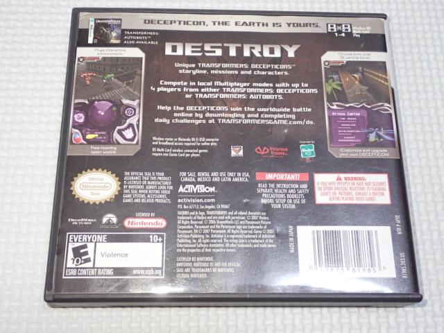 DS★TRANS FORMERS DECEPTICONS 海外版 北米版 < ゲーム本体/ソフト  DS★TRANS FORMERS DECEPTICONS 海外版 北米版 < ゲーム本体/ソフトの
