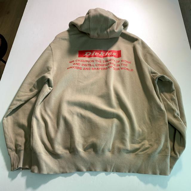 Dickies Lサイズ ベージュ パーカー スウェット 古着 ロゴプリント < 男性ファッション Dickies Lサイズ ベージュ パーカー スウェット 古着 ロゴプリント < 男性ファッションの