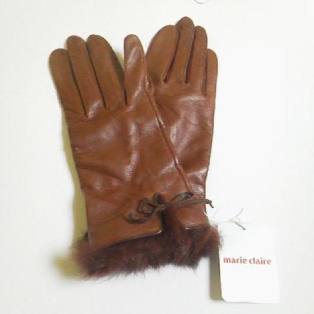 ★★マリクレール/marie claire★羊革皮革手袋(ラビットファー付き)新品-20p < ブランド  ★★マリクレール/marie claire★羊革皮革手袋(ラビットファー付き)新品-20p < ブランドの