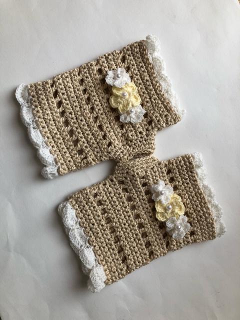 ハンドメイド ハンドウォーマー 春夏用 日焼け止め レース糸 < 女性ファッション  ハンドメイド ハンドウォーマー 春夏用 日焼け止め レース糸 < 女性ファッションの