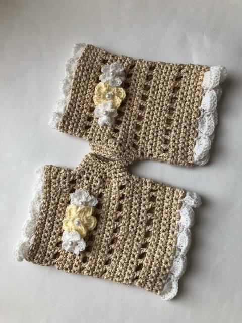 ハンドメイド ハンドウォーマー 春夏用 日焼け止め レース糸 < 女性ファッション  ハンドメイド ハンドウォーマー 春夏用 日焼け止め レース糸 < 女性ファッションの