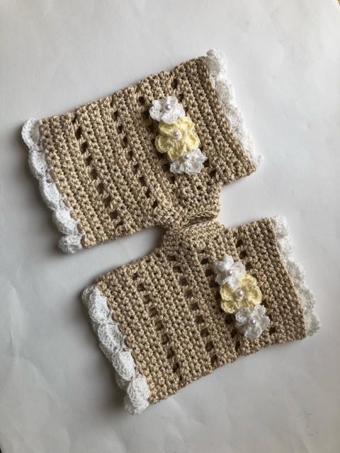 ハンドメイド ハンドウォーマー 春夏用 日焼け止め レース糸 < 女性ファッション  ハンドメイド ハンドウォーマー 春夏用 日焼け止め レース糸 < 女性ファッションの