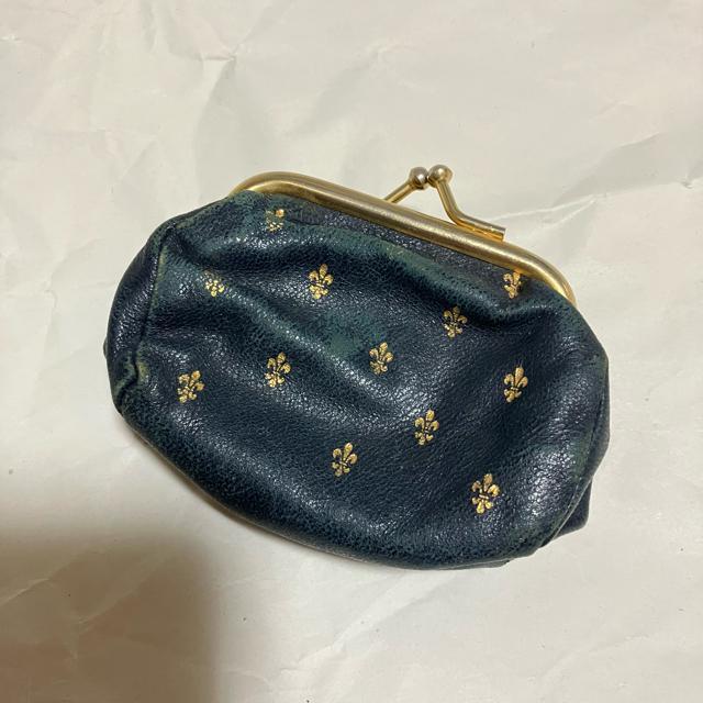 【アンティーク】フルール・ド・リス柄 / がま口 / コインケース / ネイビー < 女性ファッション  【アンティーク】フルール・ド・リス柄 / がま口 / コインケース / ネイビー < 女性ファッションの